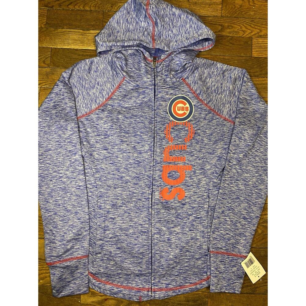 Chicago Cubs Womens Small Full Zip Hoodie G-III 4Her MLB Performance Jacket NWT